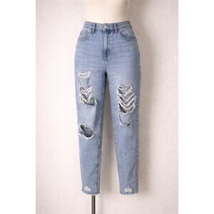 Wild Fable Distressed Mom Jeans Light Wash High Rise Size 16